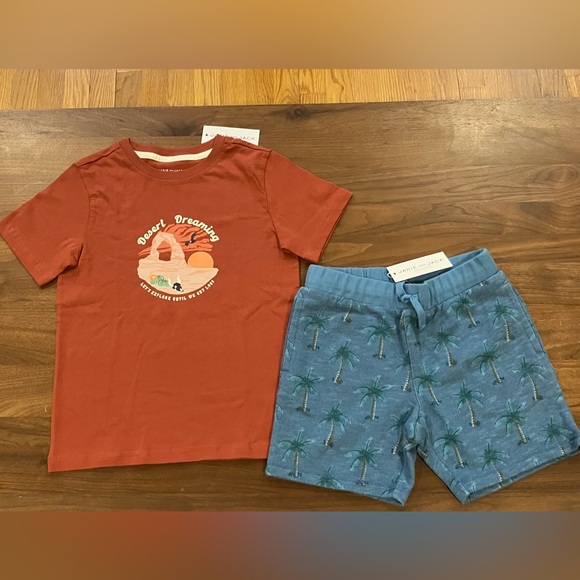 NWT Desert Dreaming &  Blue Palm Tree Shorts Set by Janie and Jack - Picture 1 of 6